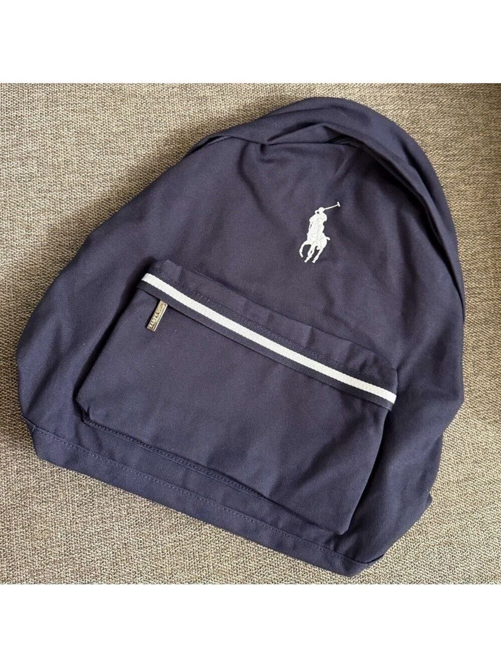 Polo Ralph Lauren Navy Canvas Backpack Authentic New